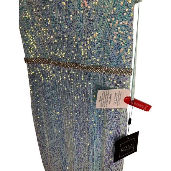 Mac Duggal 0 Dress Sequined High Neck Flutter Sleeve Gown Mermaid Illusion 26942 - Picture 4 of 16